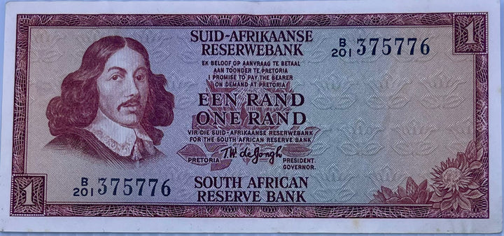South Africa 1973 1 Rand P-116 Used World Banknote Cool Coins & Notes 