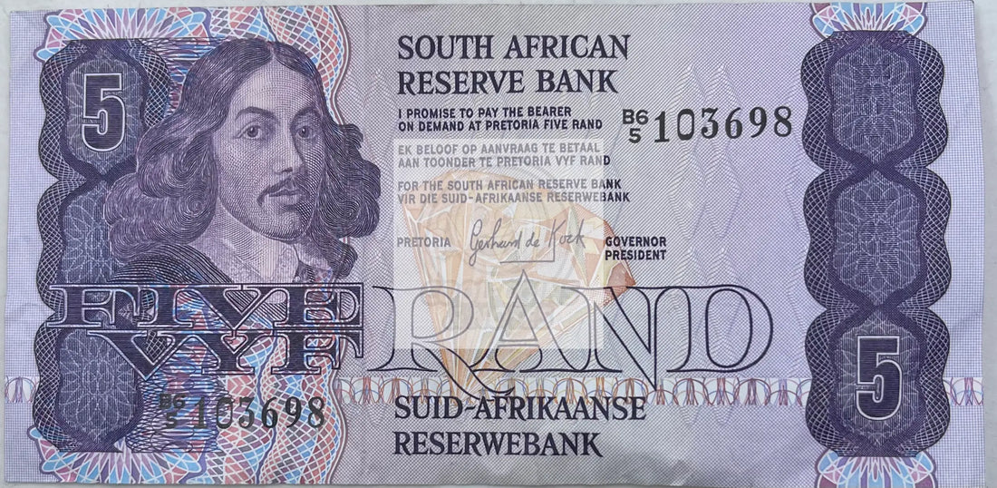 South Africa 1981-1989 5 Rand P-119c, Used World Banknote - Cool Coins & Notes