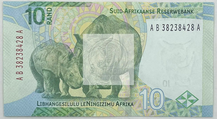 South Africa 2023 10 Rand P-148 UNC Rhino World Banknote Currency - Cool Coins & Notes
