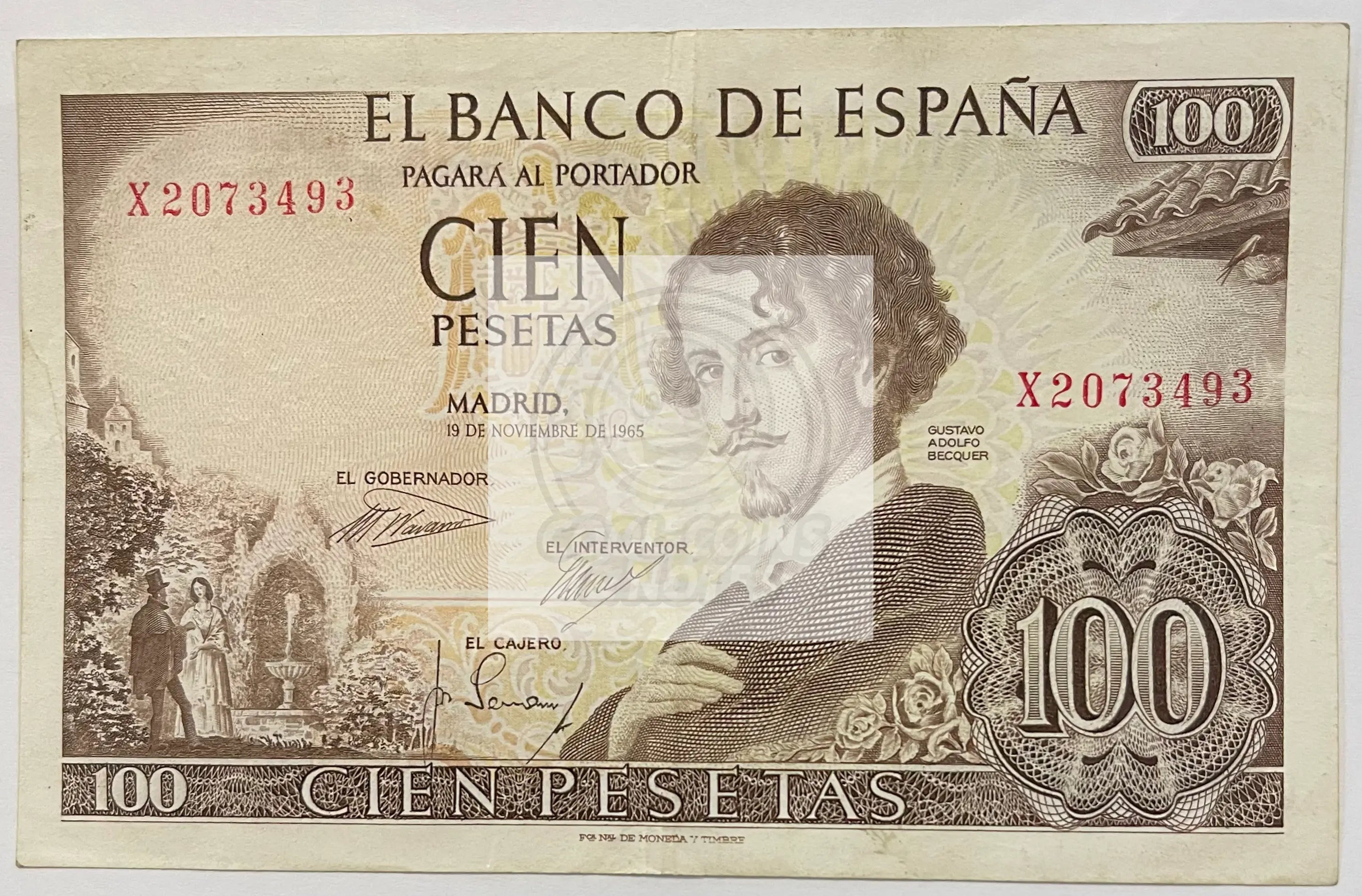 Spain 100 Pesetas 1965 P150, Used Banknote - Cool Coins & Notes