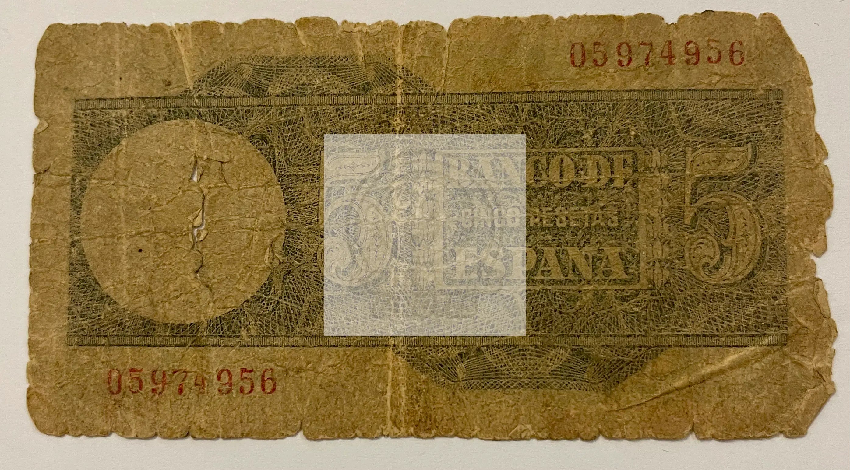 Spain 5 Pesetas 1948 P-136, Used Banknote - Cool Coins & Notes