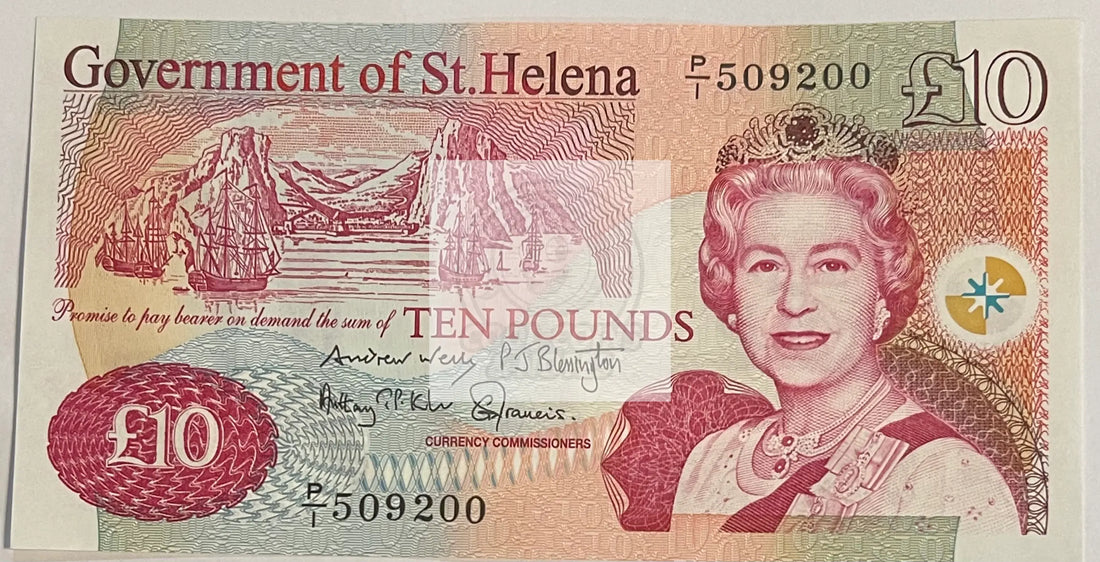 St. Helena 10 Pounds Banknote, 2012, P-12b, UNC QEII World Banknote Currency - Cool Coins & Notes