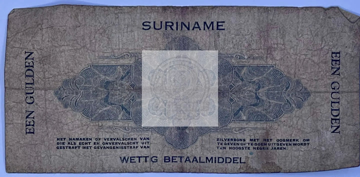 Suriname 1940 1 Gulden P-105 Used World Banknote Cool Coins & Notes 