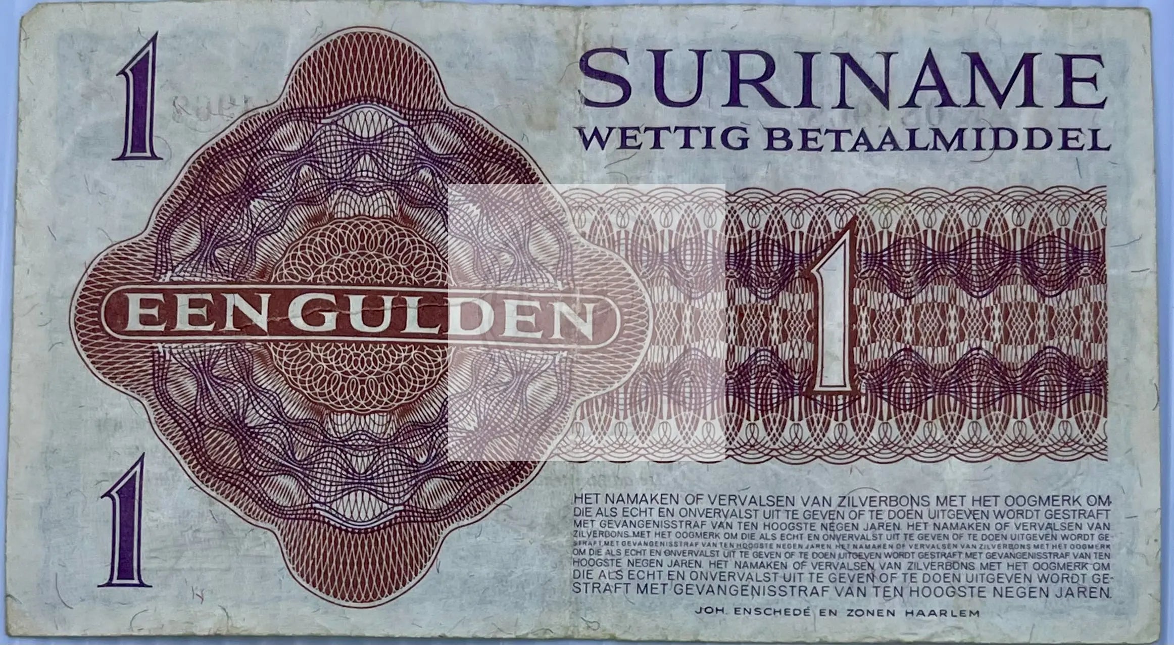 Suriname 1949 1 Gulden P-106 Used World Banknote - Cool Coins & Notes