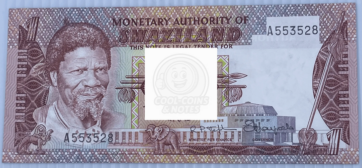 Swaziland 1974 1 Lilangeni P-1a UNC World Banknote Currency