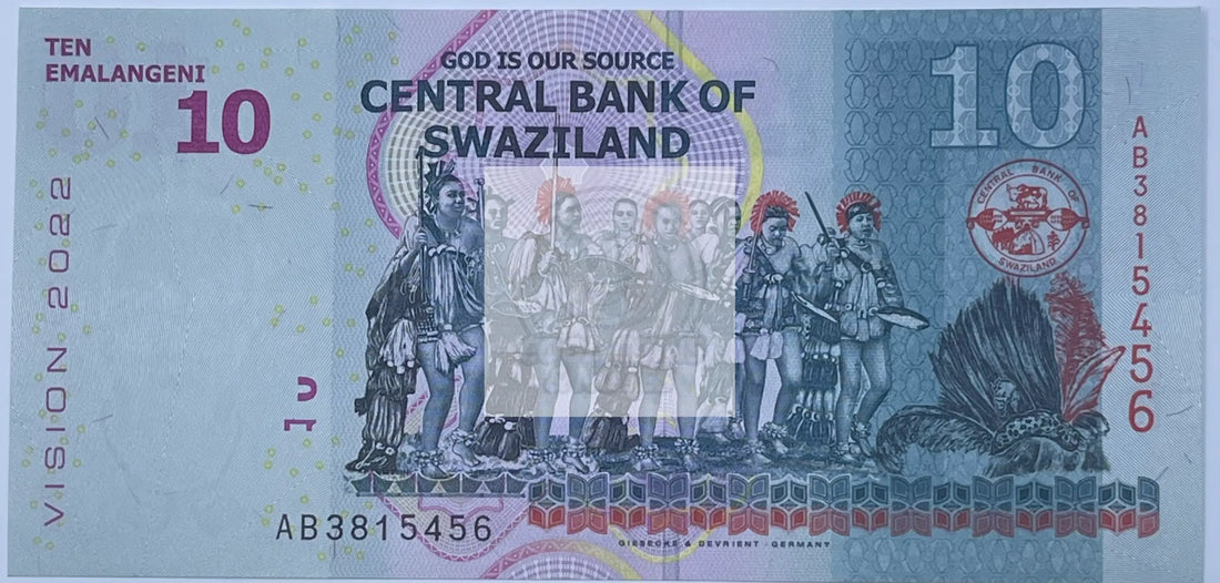 Swaziland Eswatini 2015 10 Emalangeni P41 UNC VISION 2022 World Banknote - Cool Coins & Notes