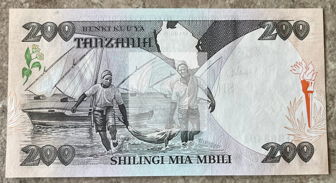 TANZANIA 200 Shillings 1986 P18 Nenki Kuu UNC Banknote - Cool Coins & Notes