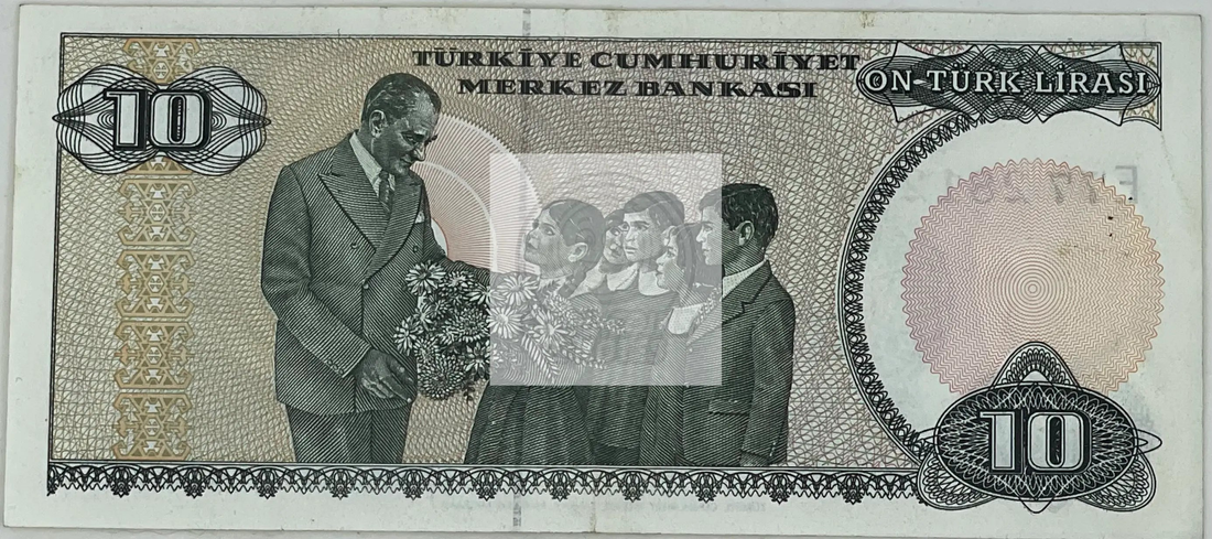 1970 Turkey 110 Lirasi banknote featuring Mustafa Kemal Atatürk and Maiden Tower in Istanbul