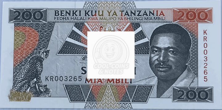 Tanzania 1993 200 Shillings P25-a Nenki Kuu UNC World Banknote