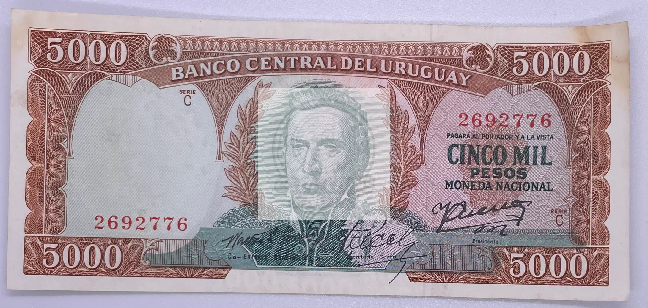 The 1967 Uruguay 5000 Pesos banknote in VF (Very Fine) condition is a tangible a - Cool Coins & Notes