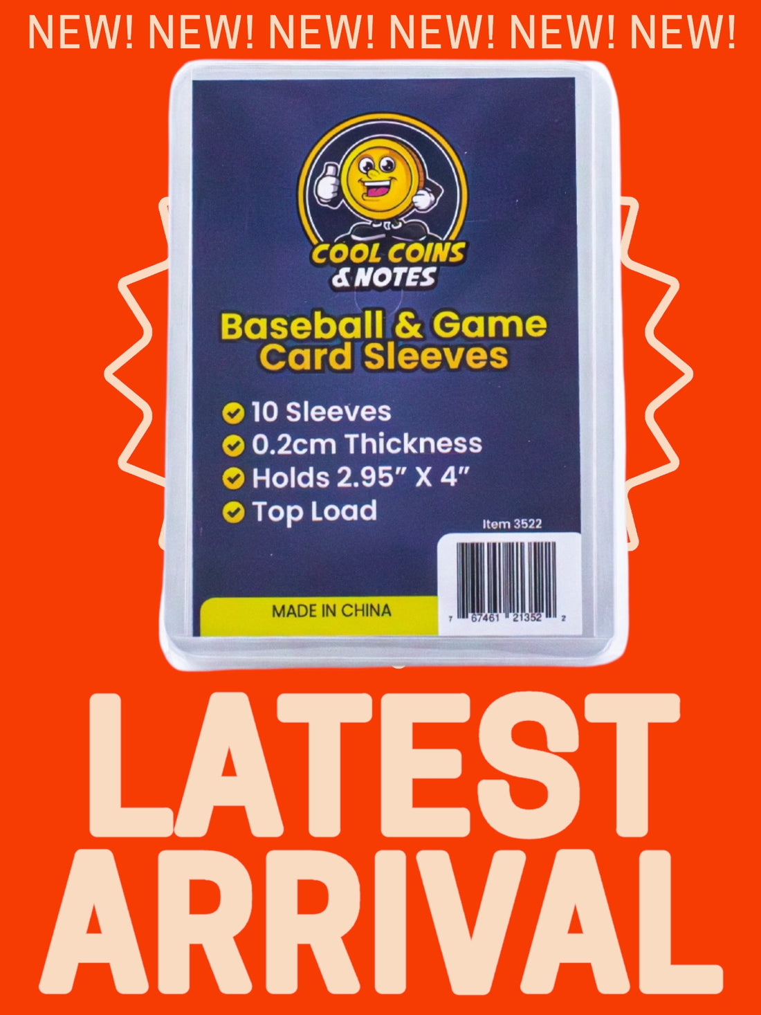 10 Clear Baseball Game Rigid Card Sleeves Topload Holders 3" X 4" Cool Coins & Notes