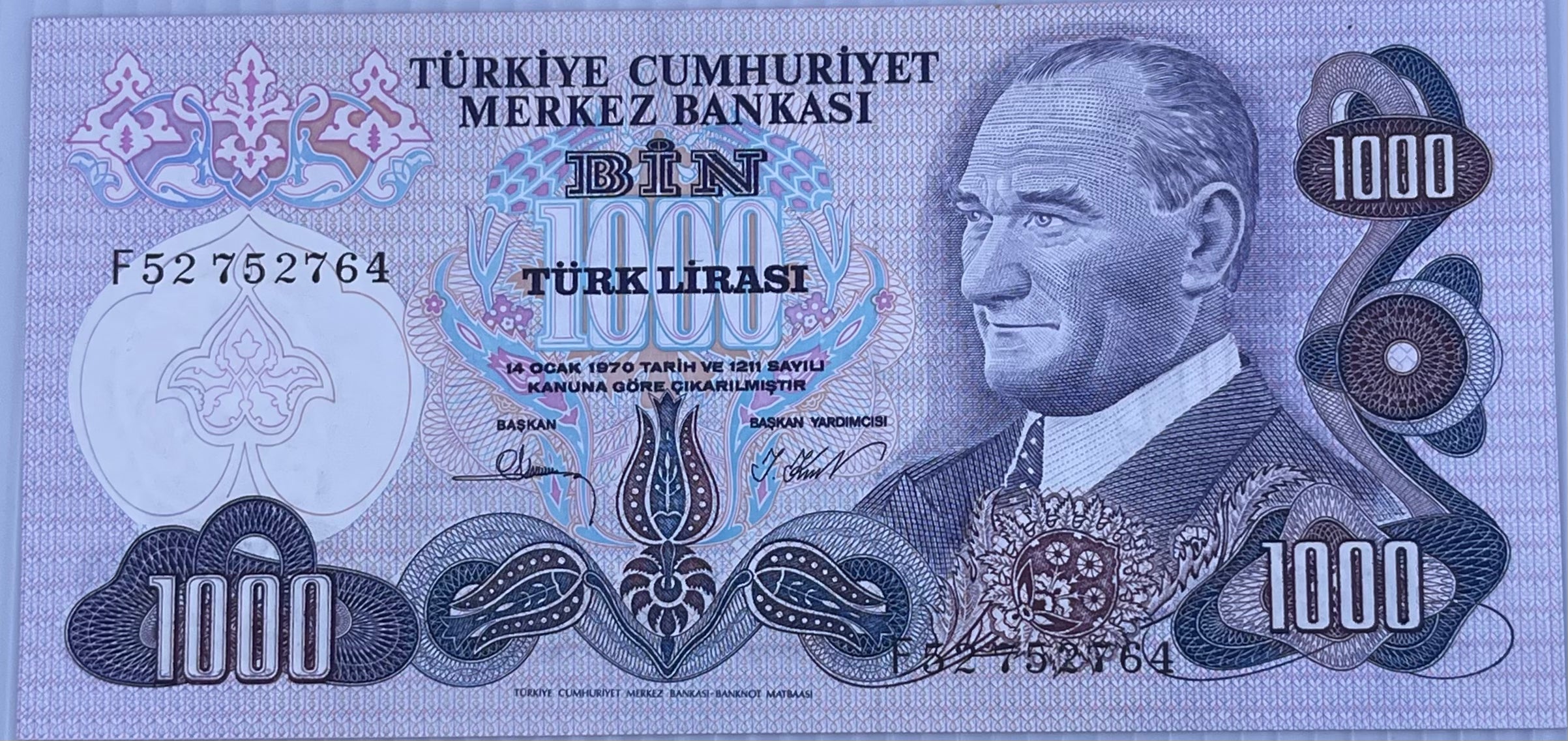 Turkey 1970 1000 Lira P-191 UNC World Banknote Currency Cool Coins & Notes