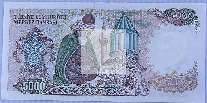 Turkey 1988-1984 5000 Lira P-197 Used World Banknote Cool Coins & Notes 