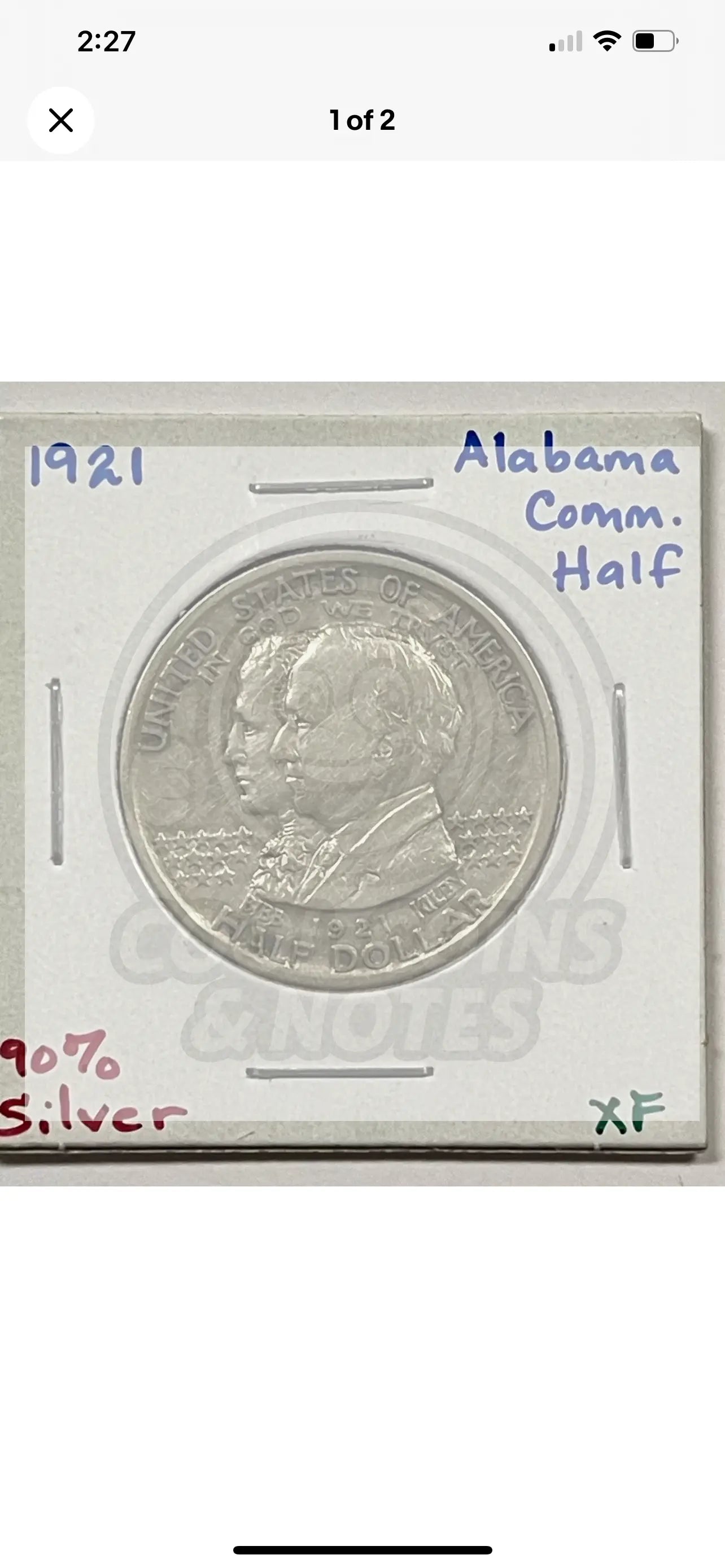 U.S. - 1921 Alabama Silver Commemorative Half Dollar - Scarce - Cool Coins & Notes