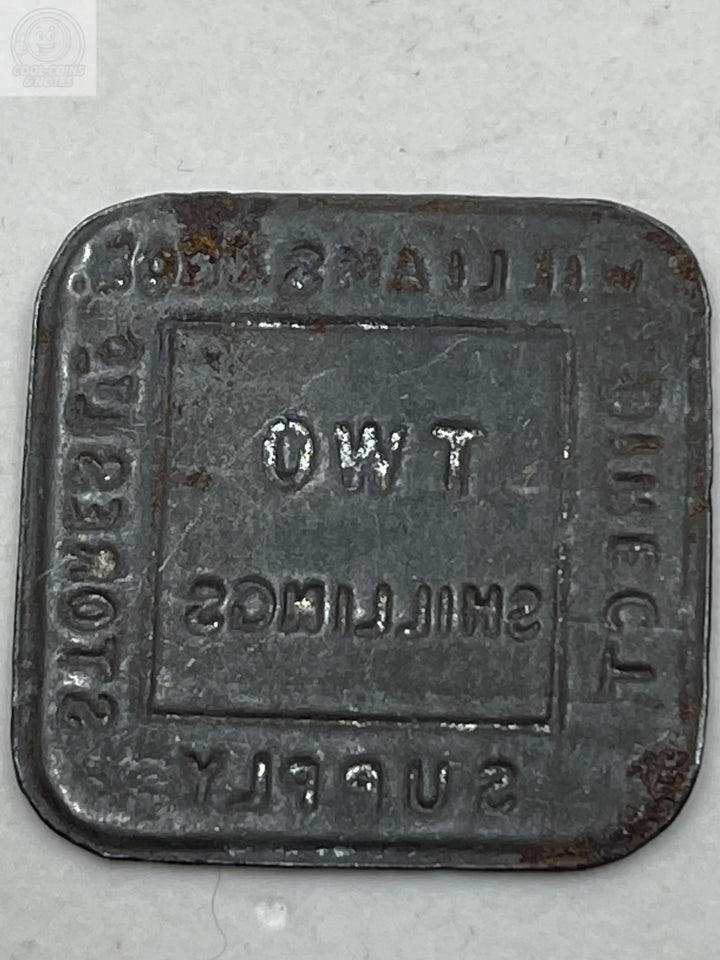 UK Williams Bros Direct Supply Stores Two Shillings Token - Cool Coins & Notes