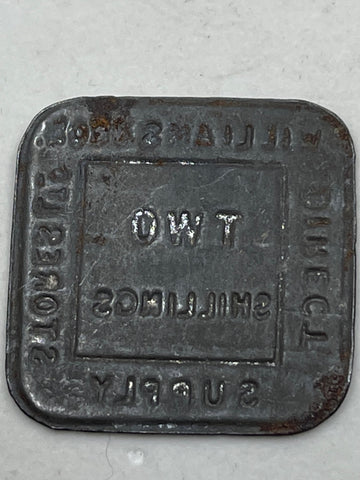 UK Williams Bros Direct Supply Stores Two Shillings Token - Cool Coins & Notes