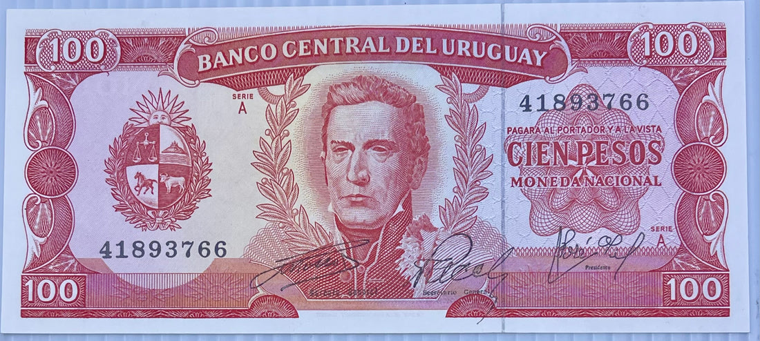 URUGUAY 1971 100 PESOS P-47 UNC  World Banknote Currency - Cool Coins & Notes