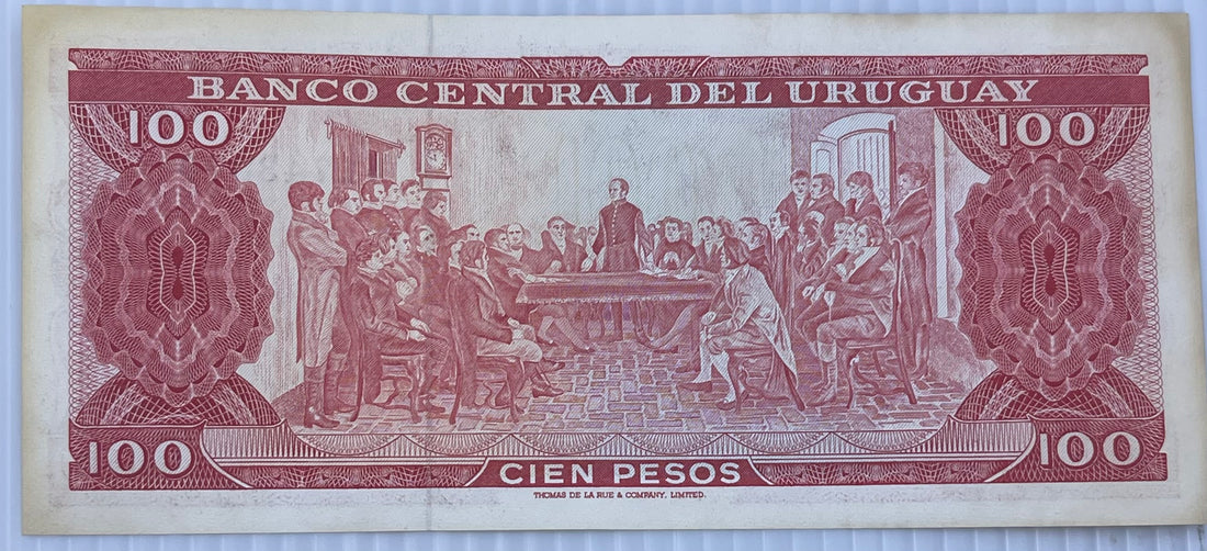 URUGUAY 1971 100 PESOS P-47 Used From Lot World Banknote Currency - Cool Coins & Notes