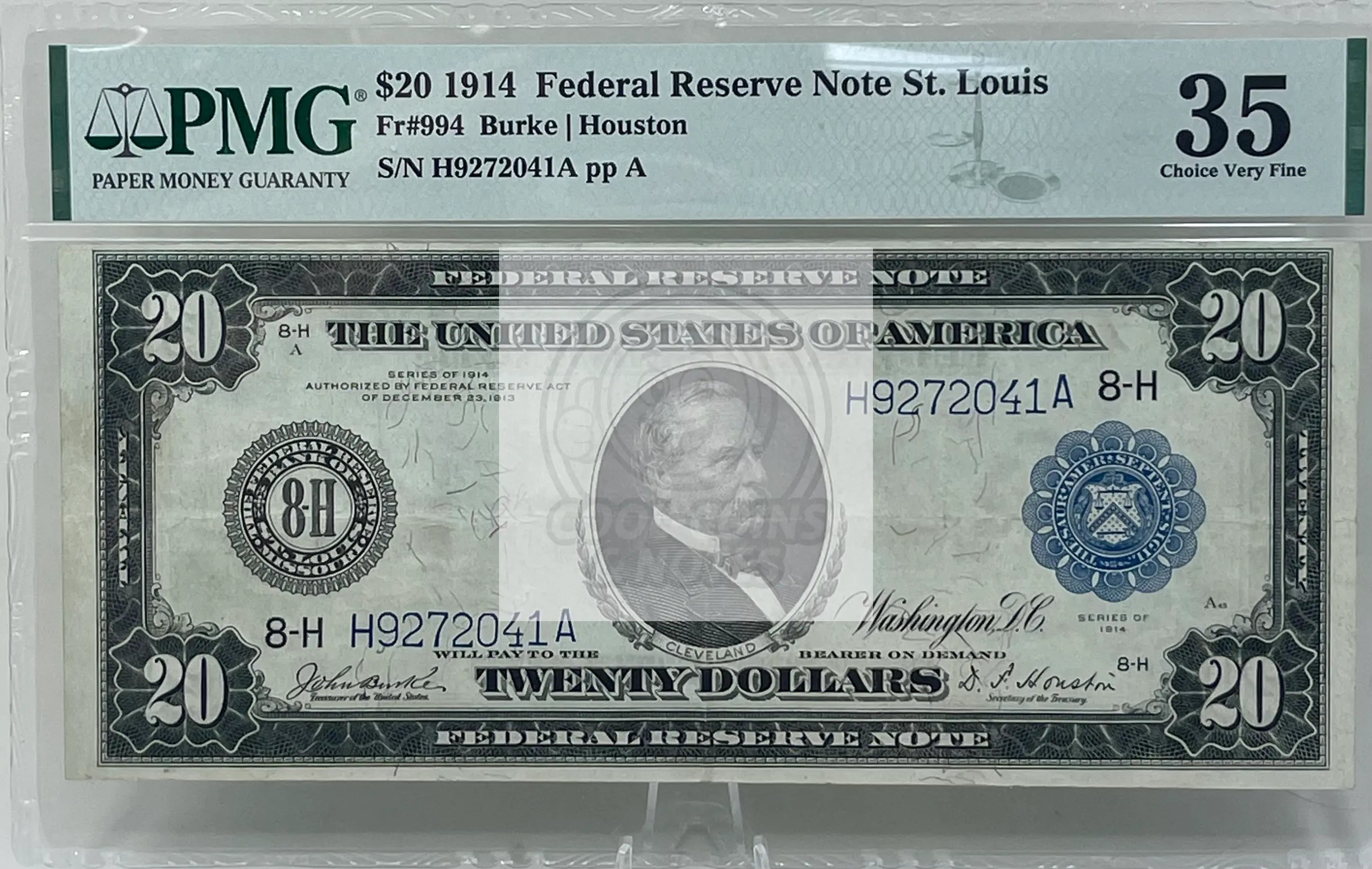 USA 1914 20 Dollar Federal Reserve Note St. Louis FR#994 PMG 35 Banknote SM - Cool Coins & Notes