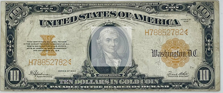 USA 1922 10 Dollar Gold Certificate FR. # 1173, Used World Banknote - Cool Coins & Notes
