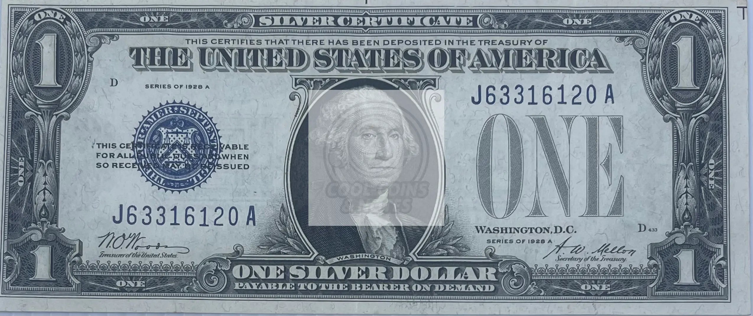 USA 1928 A 1 Dollar P-412e XF Funny Back Banknote - Cool Coins & Notes