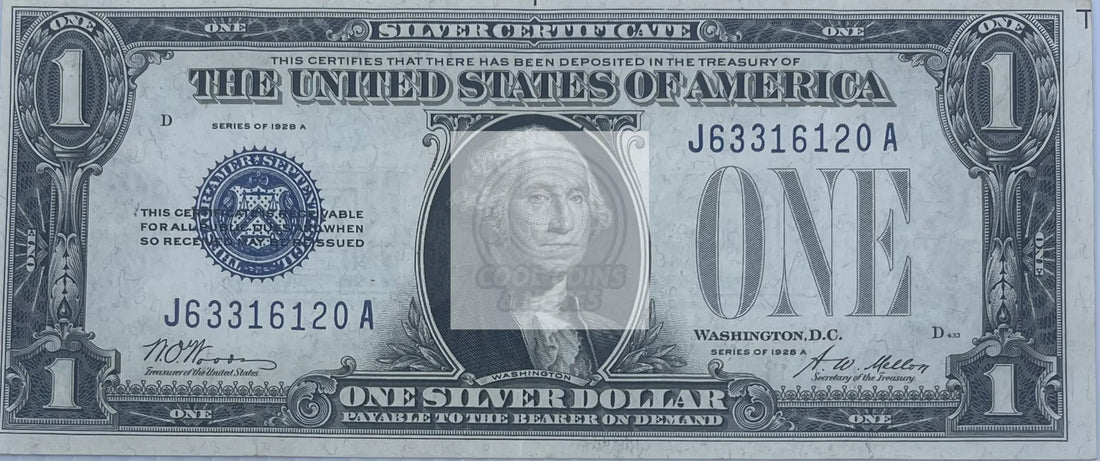 USA 1928 A 1 Dollar P-412e XF Funny Back Banknote - Cool Coins & Notes