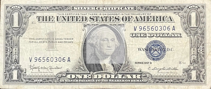 USA 1957 B $1 Dollar Silver Cert Circulated Banknote Cool Coins & Notes 
