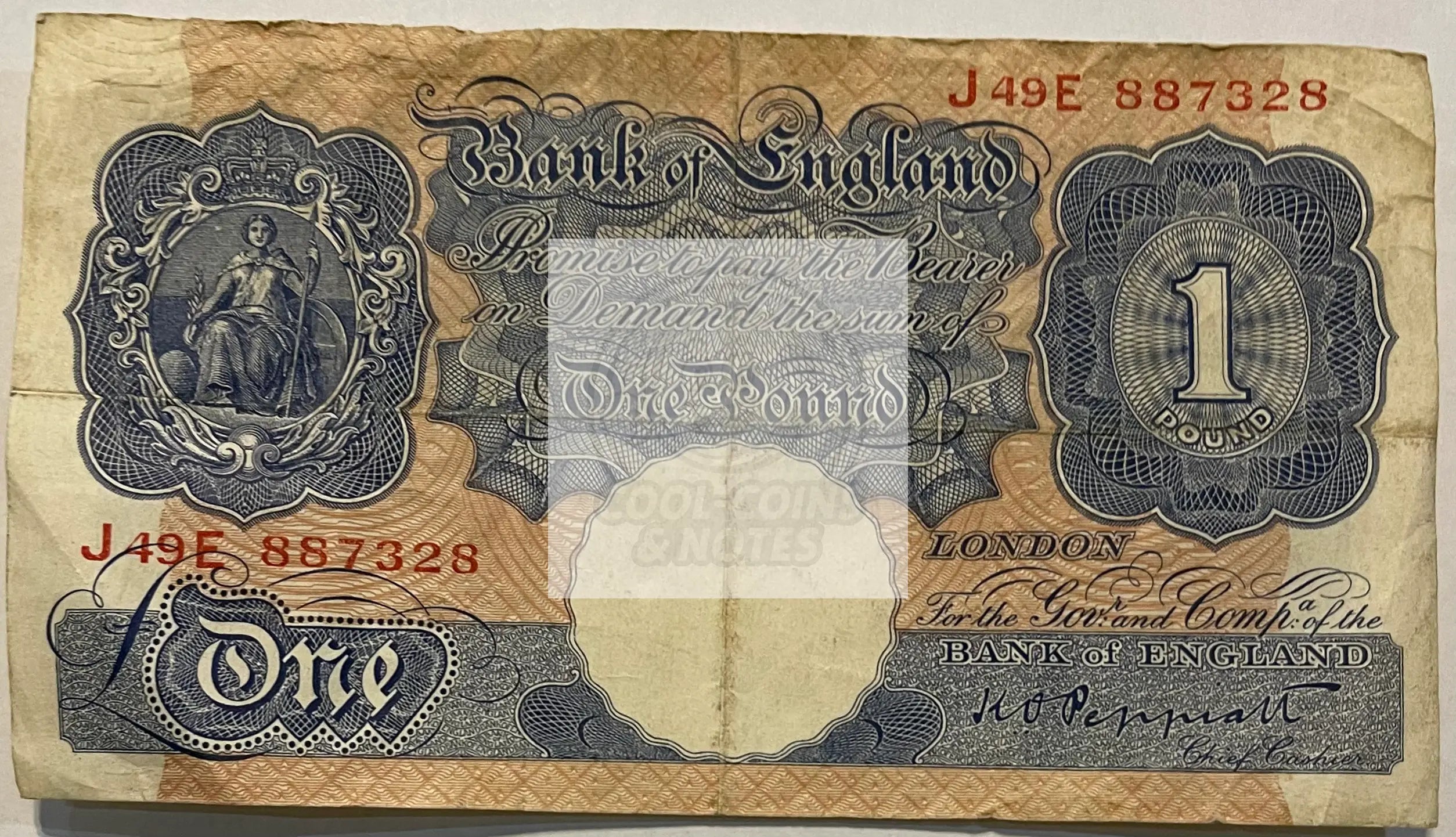 United Kingdom England 1 Pound ND (1948-1949) P# 369A - Cool Coins & Notes
