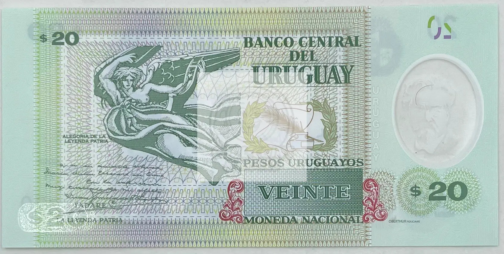 Uruguay 20 Pesos Uruguayos Banknote, 2020, P-101a.1, UNC, Polymer - Cool Coins & Notes