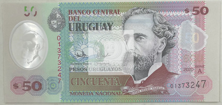 Uruguay 2020 50 Pesos P-102a.1 UNC Polymer, World Banknote - Cool Coins & Notes