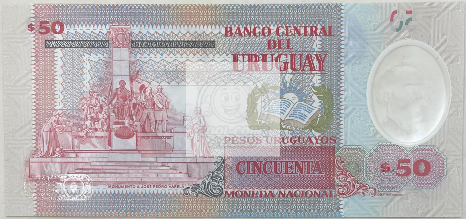Uruguay 2020 50 Pesos P-102a.1 UNC Polymer, World Banknote - Cool Coins & Notes