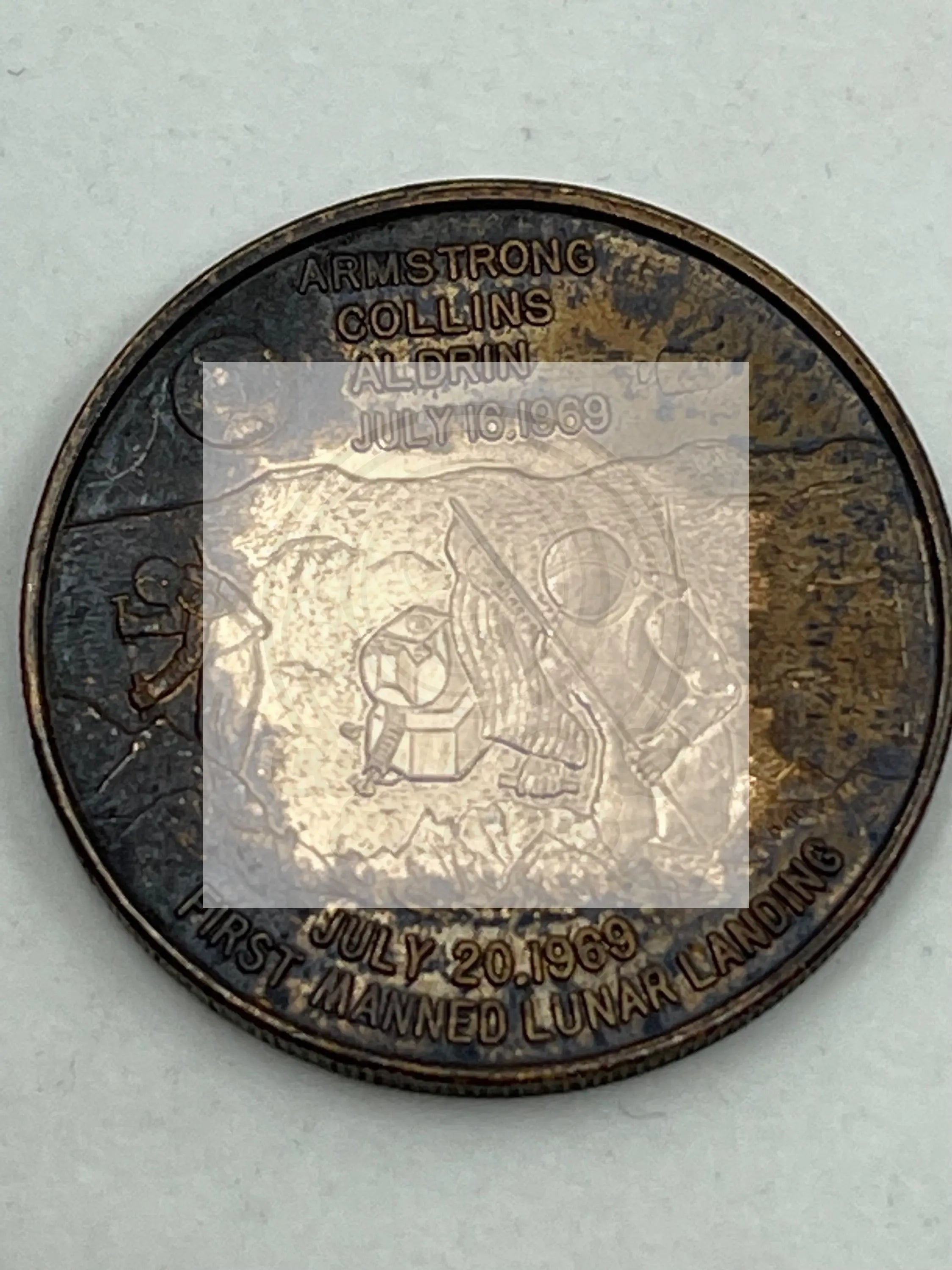 VINTAGE APOLLO 11 FIRST MANNED LUNAR LANDING 1969 METAL - Cool Coins & Notes