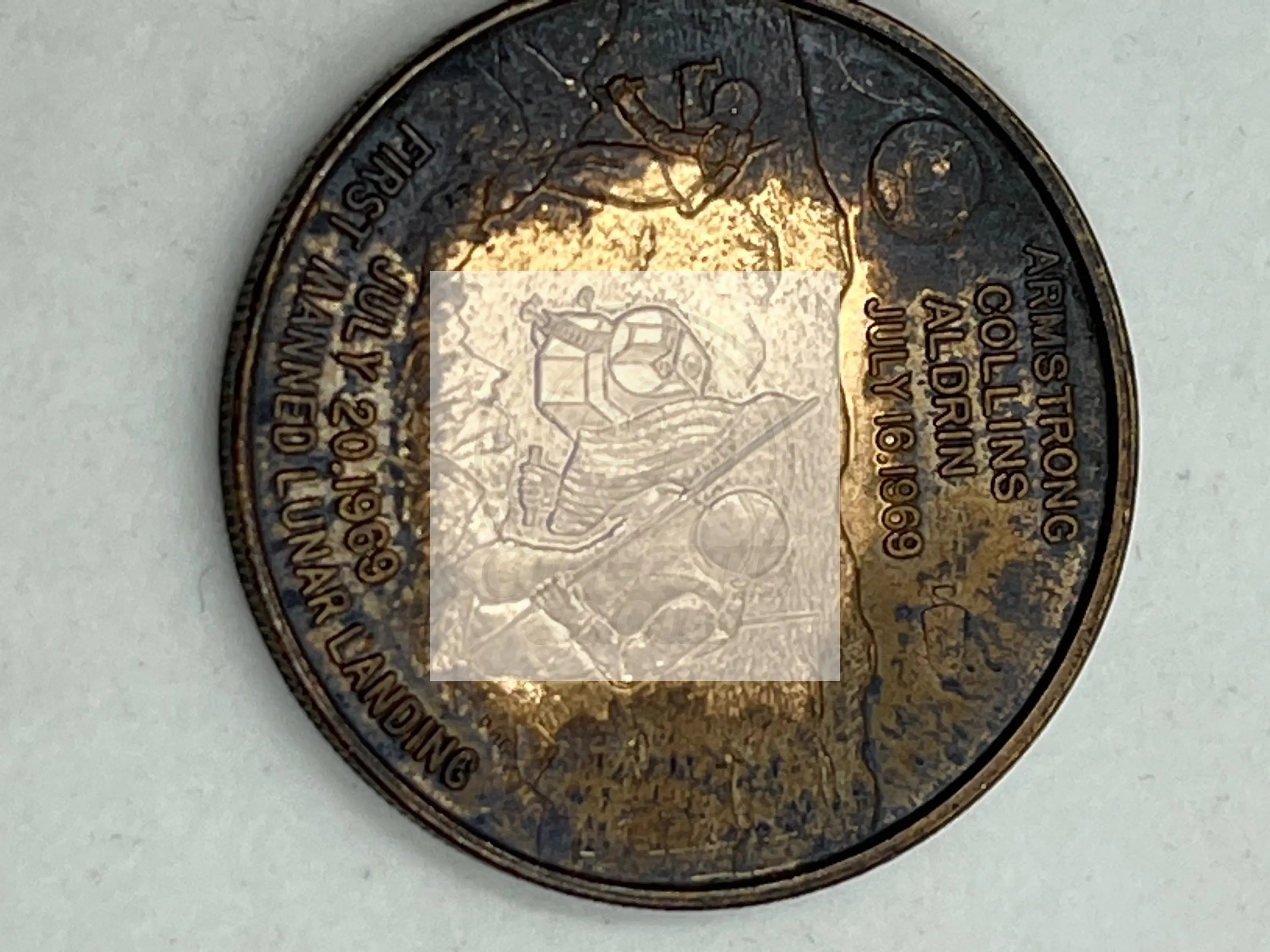 VINTAGE APOLLO 11 FIRST MANNED LUNAR LANDING 1969 METAL - Cool Coins & Notes