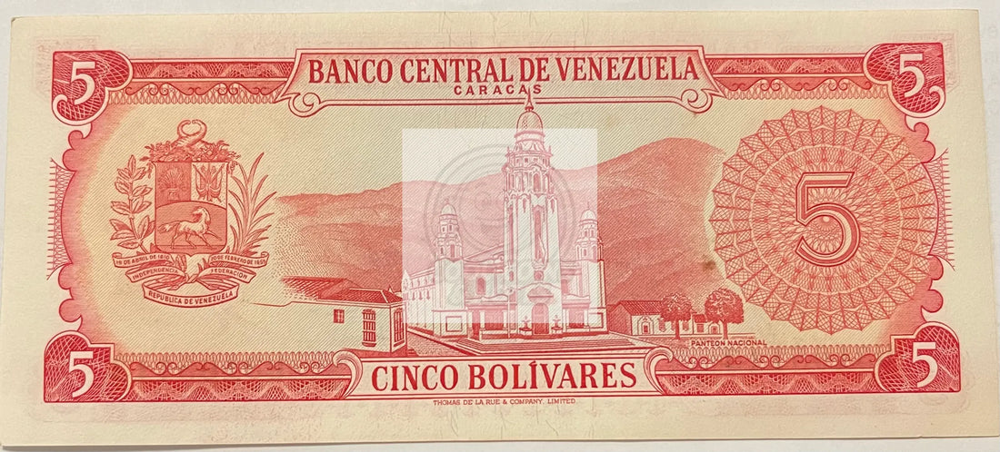 Venezuela 1975 5 Bolivares P-50h.1 UNC, World Banknote - Cool Coins & Notes