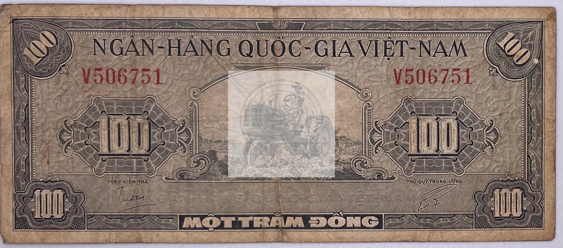 Vietnam 1955 ND 100 Dong P-8a Banknote, Used - Cool Coins & Notes