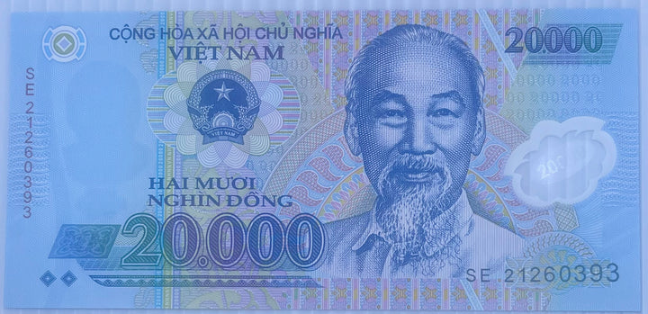 Vietnam 2021 20000 Dong P-120 UNC Polymer Banknote - Cool Coins & Notes