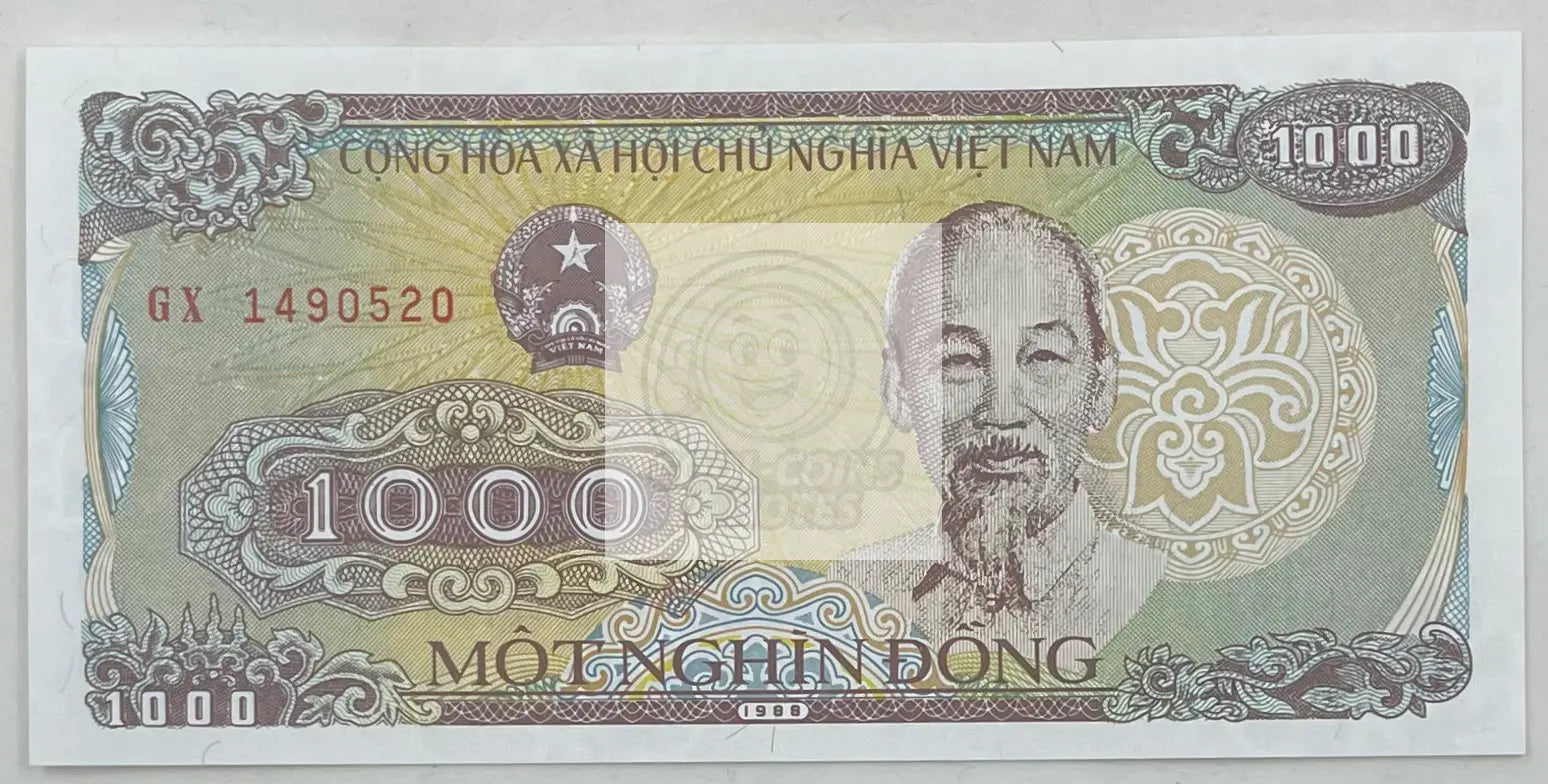 Vietnamese Currency 1,000 Vietnam Dong Banknote, 1988, P-106, UNC - Cool Coins & Notes