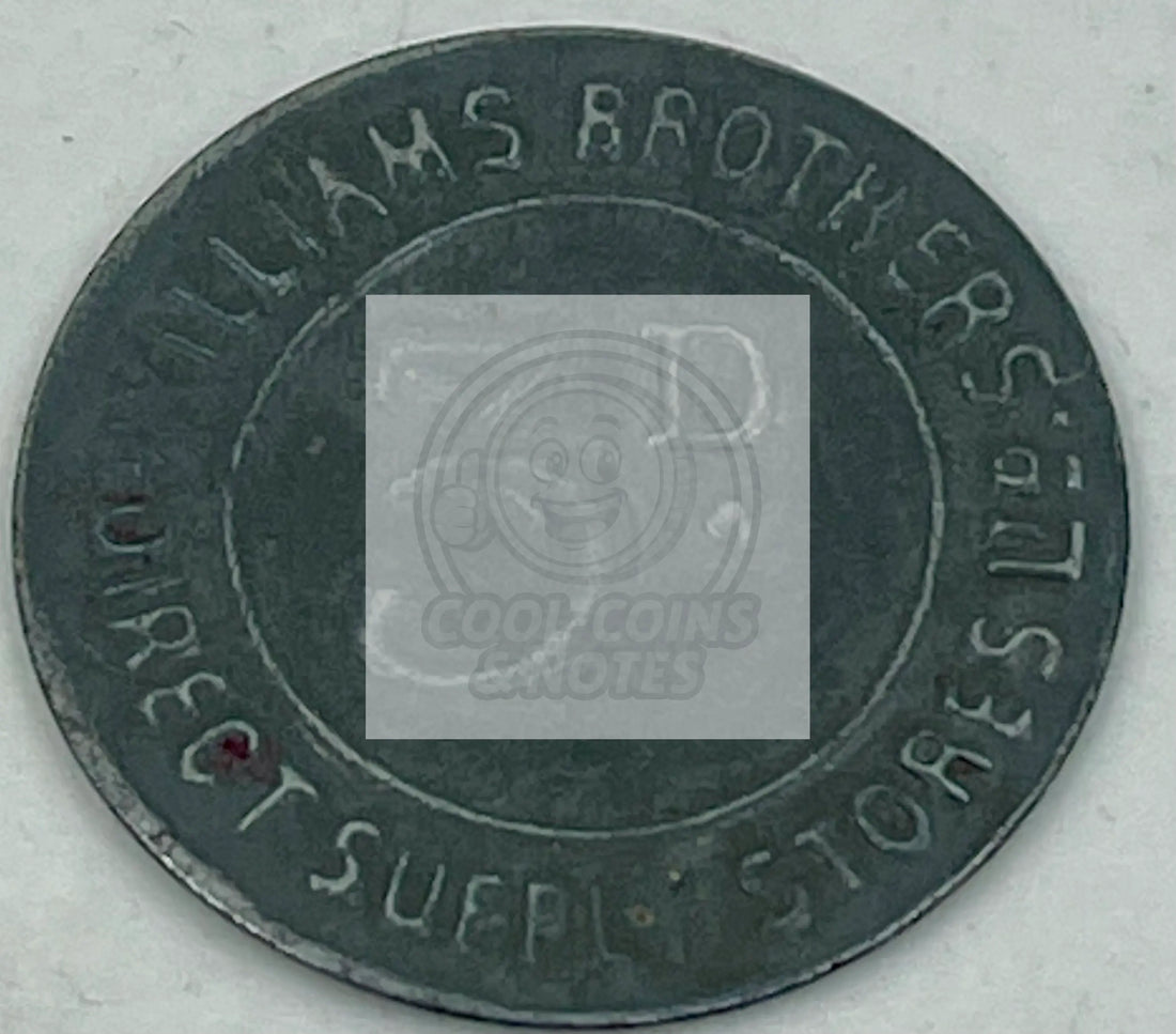Vintage Williams Brothers 3d Denomination Tinned Iron Token 27 mm - Cool Coins & Notes