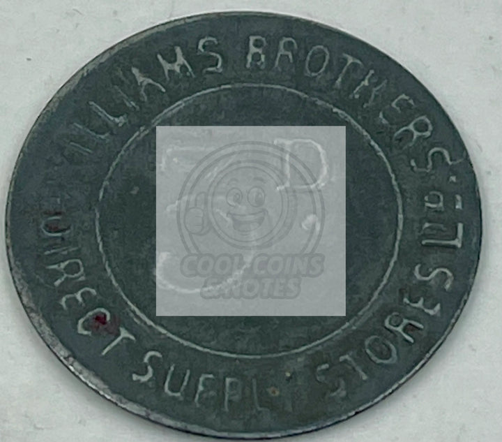 Vintage Williams Brothers 3d Denomination Tinned Iron Token 27 mm - Cool Coins & Notes
