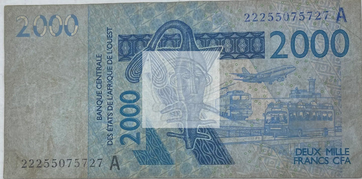 West African States 2008 2000 Francs P-816, Used World Banknote Currency - Cool Coins & Notes