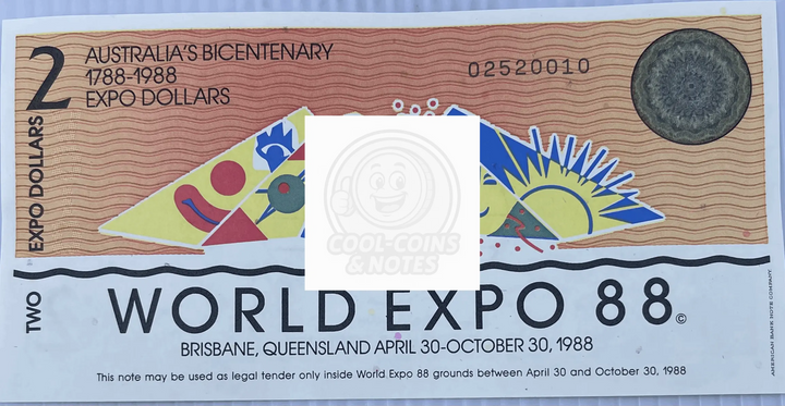 World Expo - Brisbane Australia Bicentenary, 2 Dollars, 1988