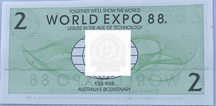 World Expo - Brisbane Australia Bicentenary, 2 Dollars, 1988
