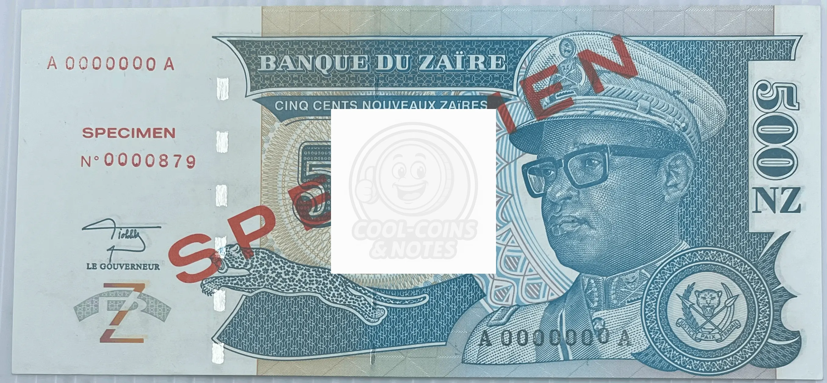 Zaire 1995 500 Zaires P-65s UNC Specimen World Banknote Currency