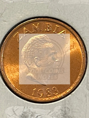 Zambia 1983 2 Ngwee Coin UNC KM 10.a - Cool Coins & Notes