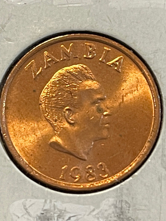 Zambia 1983 2 Ngwee Coin UNC KM 10.a