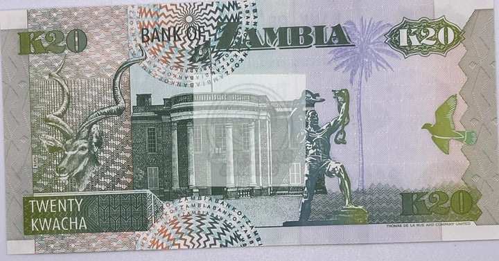 Zambia 20 Kwacha 1992 P 36 b UNC Banknote - Cool Coins & Notes