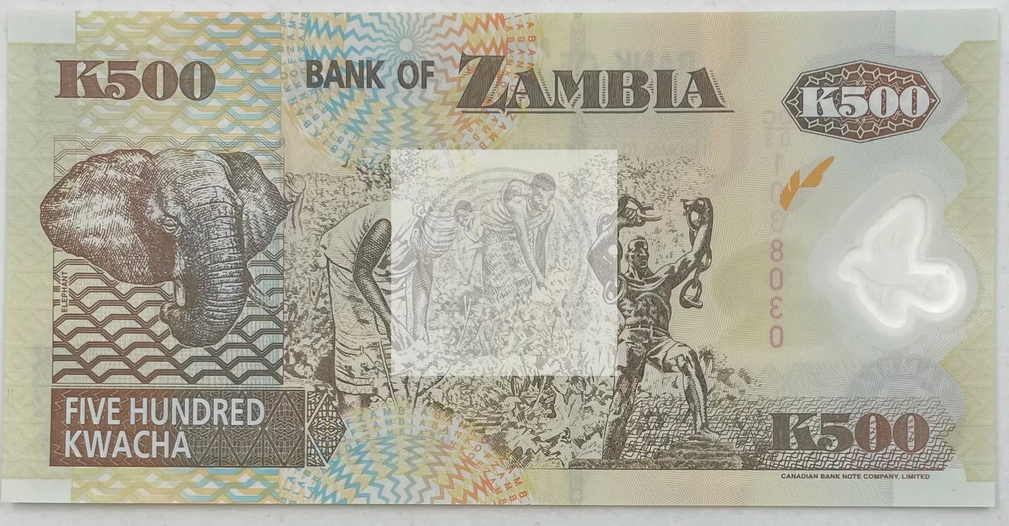 Zambia 500 Kwacha Banknote, 2003, P-43b, UNC, Polymer - Cool Coins & Notes