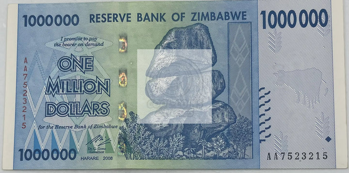 Zimbabwe 1 Million Dollars, 2008, P-77, UNC World Banknote - Cool Coins & Notes