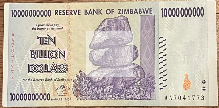 Zimbabwe 10 Billion Dollars Banknote, 2008, P-85, UNC - Cool Coins & Notes