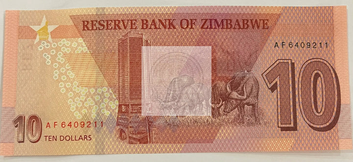 Zimbabwe 10 Dollars Banknote, 2020, P-103, UNC - Cool Coins & Notes